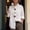 *White, variant on ClodeEU Women's Long Sleeve Big Buttons Blouse,Casual Solid Color Shirt Top for Office Black,Women's Plus L