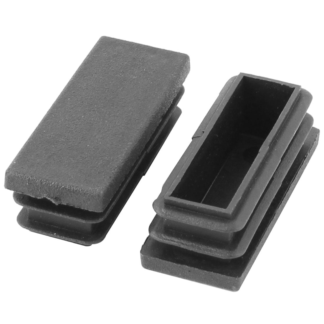 Home Plastic Rectangle Furniture Table Leg Tube Inserts Black 50 x 20mm