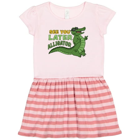 

Inktastic See You Later Alligator with Black Sunglasses Gift Toddler Girl Dress
