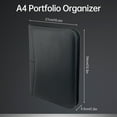thumbnail image 6 of Bisofice Zippered Business Padfolio A4 PU Leather Portfolio Organizer for Interview Resume Document Planner Agenda Schedule Tablet Sleeve Holder for Men Women Businessman - Black, 6 of 9