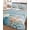 White Blue, variant on Quilt King Size Bedding Set, Beige Beach Coastal Reversible Summer Quilt 3 Pieces, Summer Nautical Coral Shell Botanical Vintage Lightweight Bedspreads Coverlets with 2 Pillow Shams for All Seasons