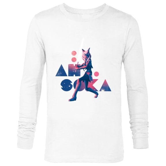 Star Wars The Clone Wars Ahsoka Tano Pink Galaxy - Long Sleeve T-Shirt for Men - Customized-White