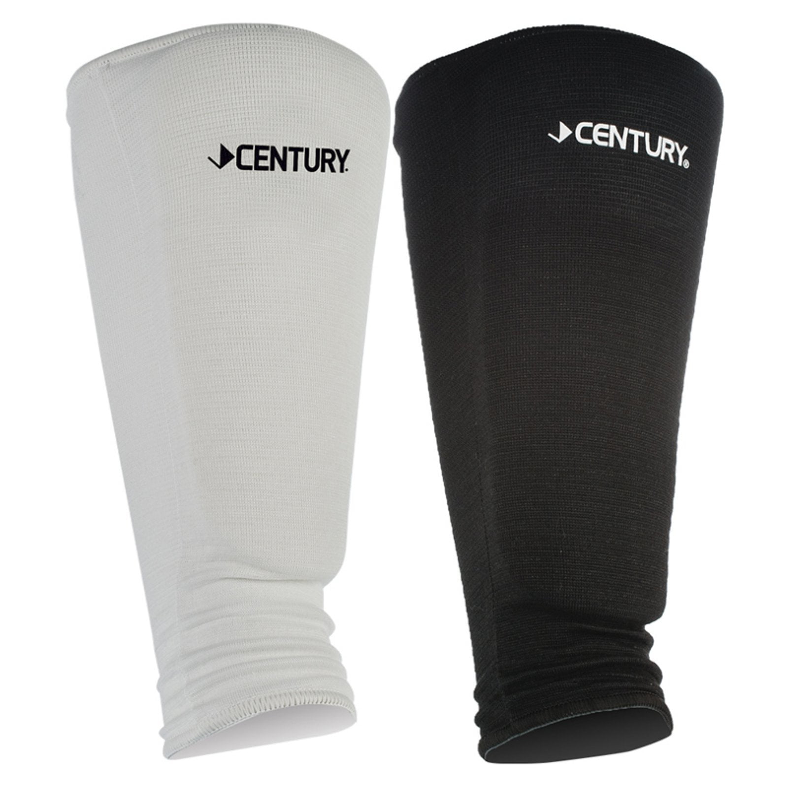 White Cloth Shin Instep Foot Sparring Guards Tkd MMA Karate Pair For Kids Adults 