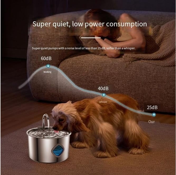 2026 NEW Pawira Water Fountain for Cats, Cat Water Fountain, Automatic Pet Drinking Fountain with Filter System, Quiet Circulating Water Dispenser for Cats & Small Dog