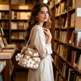 thumbnail image 2 of Boho Crochet Crossbody Bag with Detachable Flower - Handmade Crochet Shoulder Purse - Casual Mini Shoulder Purse - Stylish Handbag for Women Daily Use Holiday Gift(Brown), 2 of 7