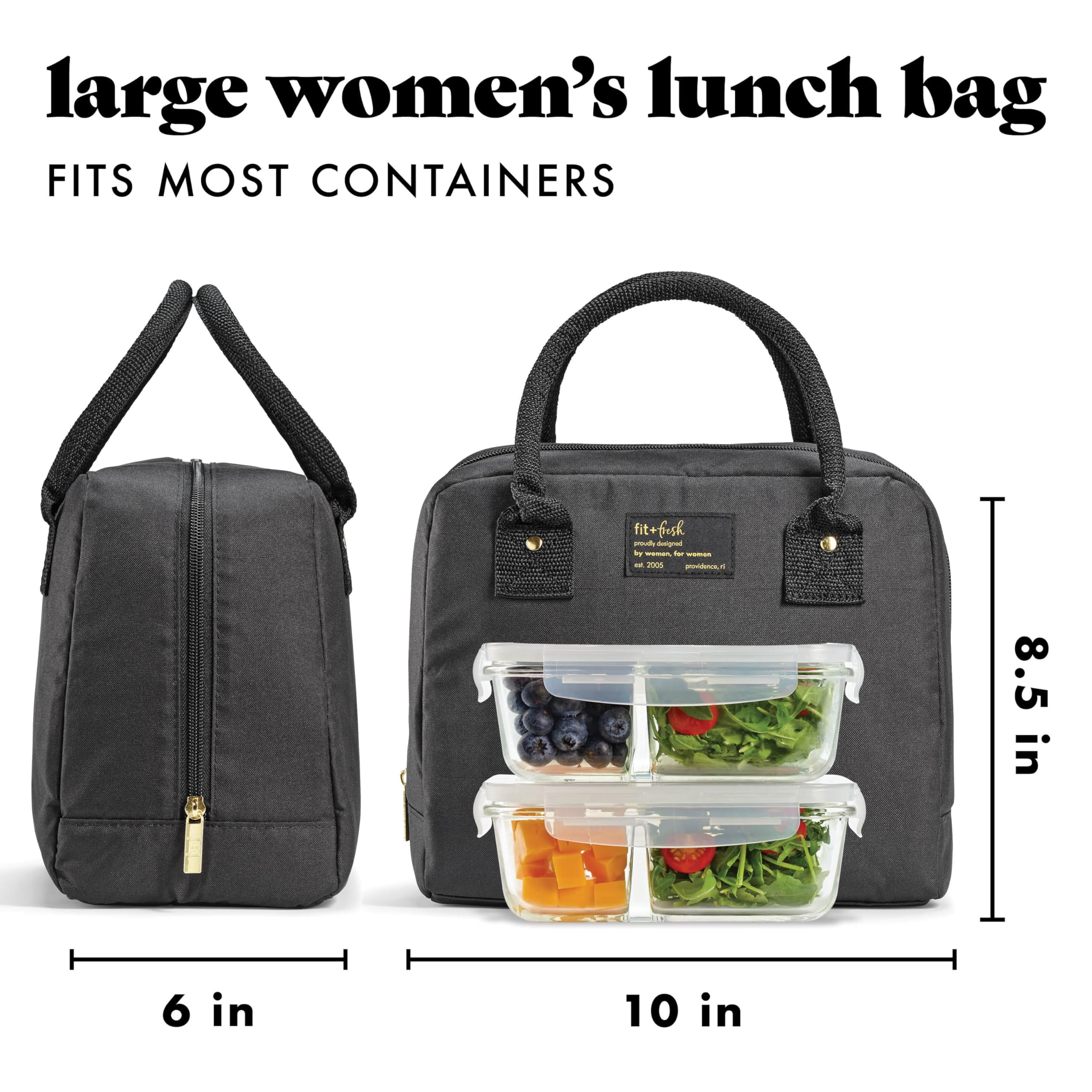 Fit & Fresh 7039CX2181 Bloomington Lunch Bag Kit - Black
