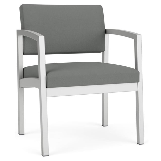 Lenox Fauteuil d'Appoint Surdimensionné pour Réception / Acier Argenté / Gris Pâle