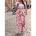 thumbnail image 2 of Cueply Women's Wide Leg Pants Plus Size Elastic Tie Knot Lounge Pants Loose Trousers with Pockets, 2 of 6