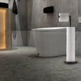 thumbnail image 4 of 2 Pcs Toilet Paper Holder Stands,Matte Black Finished Free Standing Toilet Paper Holder Stainless Steel Rustproof Tissue Roll Holder Floor Stand Storage for Bathroom, 4 of 6