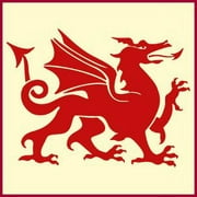 Welsh Dragon Large Stencil - 9.5" x 7" Cymru Celtic Dragon of Wales Medieval DIY Art & Craft Reusable Painting Template 10 mil Plastic Mylar Wall Floor Tile Craft Stencils - The Artful Stencil