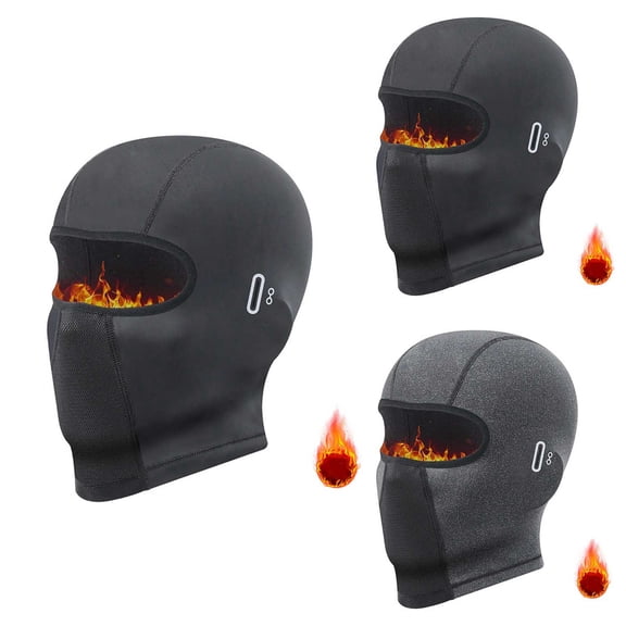 QATAINLAV Men's Motorcycle Balaclava with Glasses Holes Windproof Warm Face Mask for Skiing Snowboarding Motorcycle Riding Black