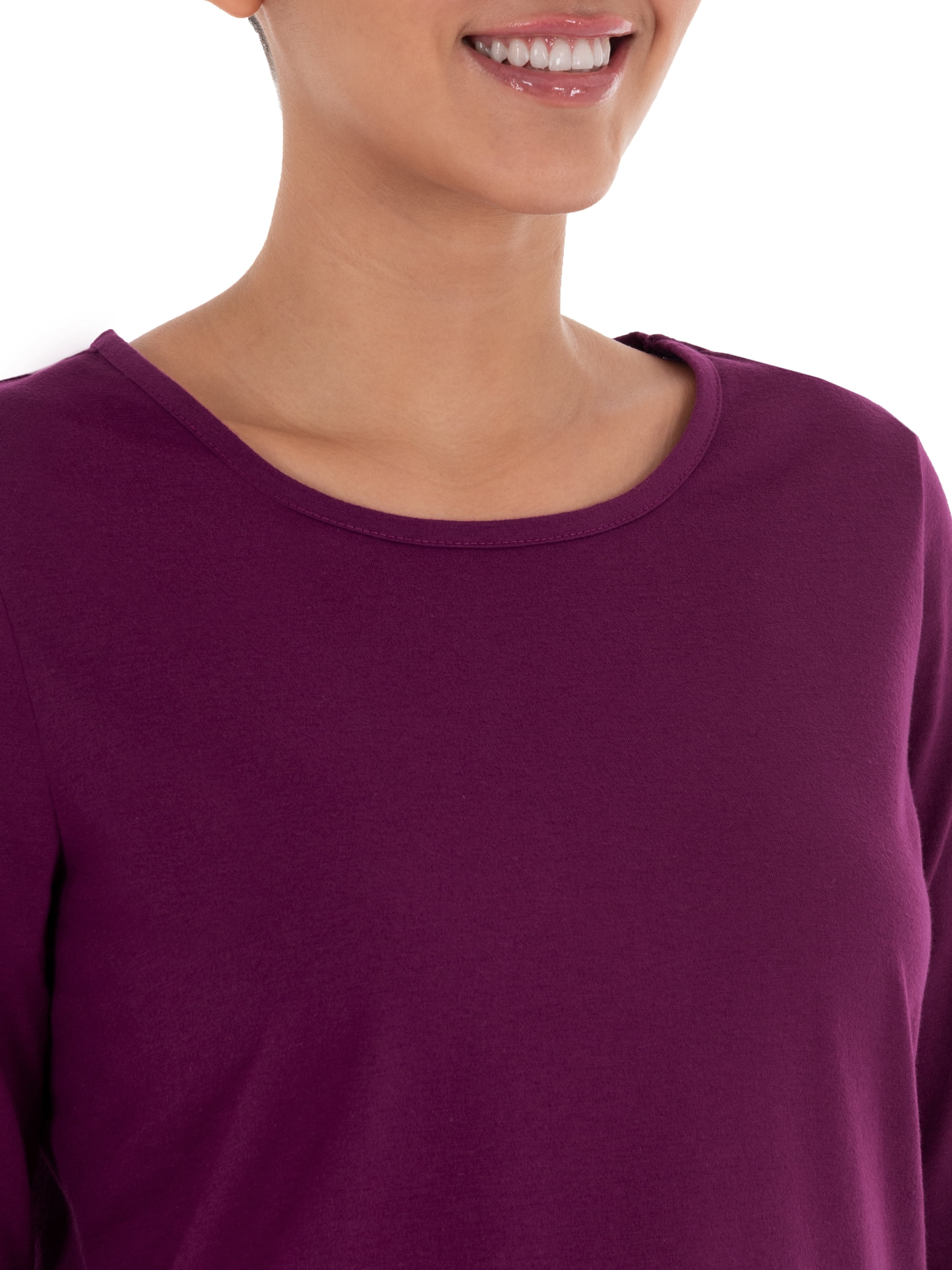 Fruit of the Loom Women's Beyond Soft Long Sleeve Top & Fleece Bottom Pajama Set, Sizes S-4X