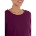 thumbnail image 2 of Fruit of the Loom Women's Beyond Soft Long Sleeve Top & Fleece Bottom Pajama Set, Sizes S-4X, 2 of 2