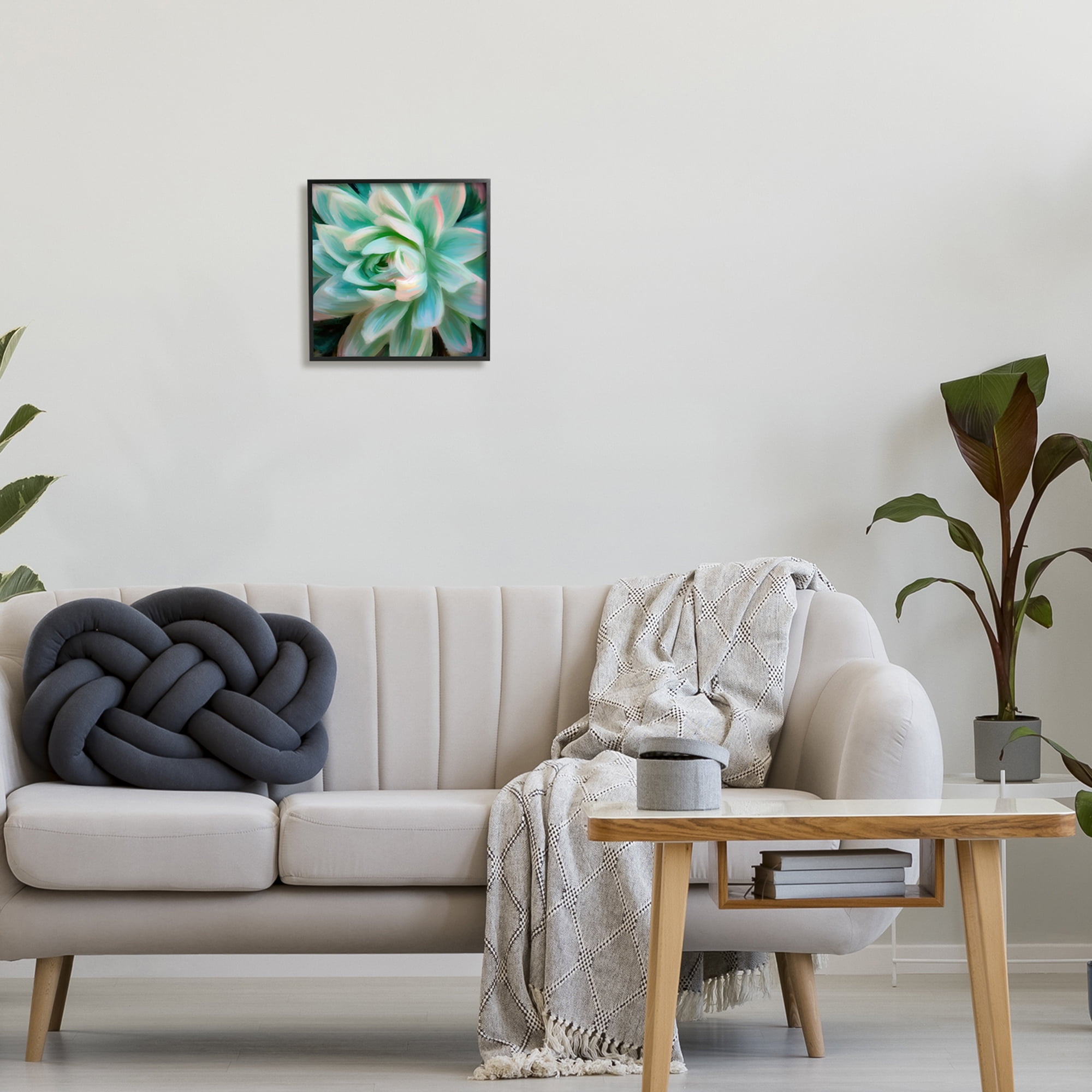 Stupell Industries Green Modern Succulent Botanical & Floral Painting Black Framed Art Print Wall Art, 12 x 12