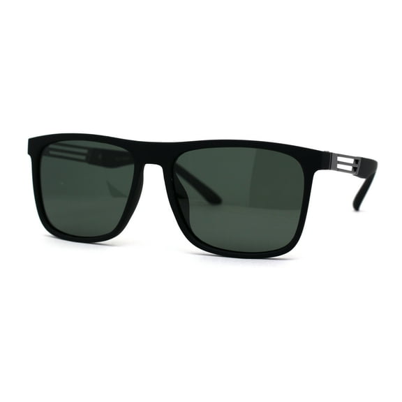 Polarized Elegant Chic Fashion Luxury Sport Horn Rim Sunglasses Matte Black Green