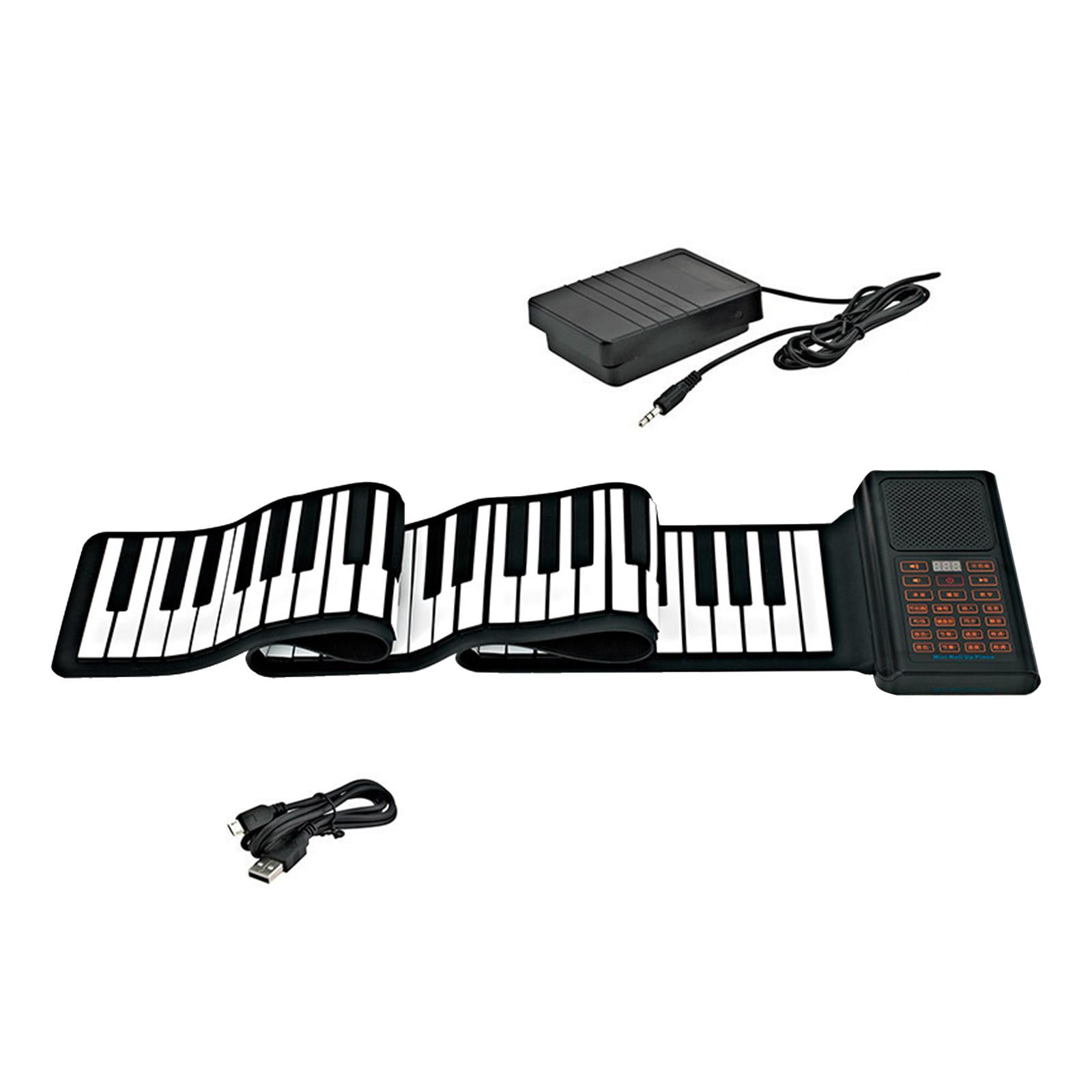 LeeQinersw Digital Music Piano Keyboard, 128 Tones and Rhythms Travel Piano 88 Keys Roll up