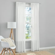 Mainstays 100% Cotton Indoor Sheer Rod Pocket Single Curtain Panel , White , 50" x 63"