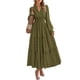 thumbnail image 1 of Vestido PRETTYGARDEN 2025 Otoño Maxi Verde Militar Manga Larga Cuello en V Talle S, 1 of 8