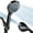Black, variant on GPED Shower Head, High Pressure 7-mode Handheld Shower Head, Built-in Pause Mode & 2 Power Wash to Clean Tub,Tile & Pets, High Flow Shower Head w/ Wall & Overhead Brackets & 59" Stainless Steel Hose