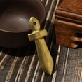 thumbnail image 2 of Solid Brass Sword Pendant Ancient Weapon Style Keychain Accessory Chinese Style Trinket DIY Craft Car Hanging Ornament Decor, 2 of 5