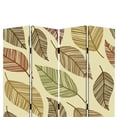 thumbnail image 2 of 3 Panel Canvas Made Foldable Screen with Leaf Print in Multicolor, 2 of 5