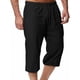 thumbnail image 5 of Pantalones de Lino Casual Suelto Cortado, Color Sólido Cordón Mezcla de Algodón para el Uso Diario, 5 of 6