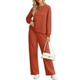 thumbnail image 3 of Cueply Lounge Sets for Women 2 Piece Outfits Sweatsuits Set Long Sleeve Wide Leg Pants with Pockets, 3 of 8