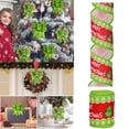 thumbnail image 2 of Christmas Wired Edge Ribbon 2.5 Inch 5Yard Christmas Craft Ribbon Funny Cartoon Character Gift Wrapping Ribbon Decorative Ribbon For Xmas Tree Wreath Bows DIY Craft, 2 of 6