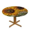 thumbnail image 3 of nygtbtfer Vibrant Yellow On Old Letters Table Cover Elastic Table Cloth for Indoor Dining, Outdoor Picnic Parties, Camping, Fits TablesRound 38-42, 3 of 8
