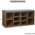 thumbnail image 2 of YJETYH Shoe Bench with Cushion,Storage Bench 3-Tier Shoe Rack Bench 10 Cubbies Shoe Organizer Adjustable Shelves for Living Room Entryway Hallway Bedroom (Brown), 2 of 8