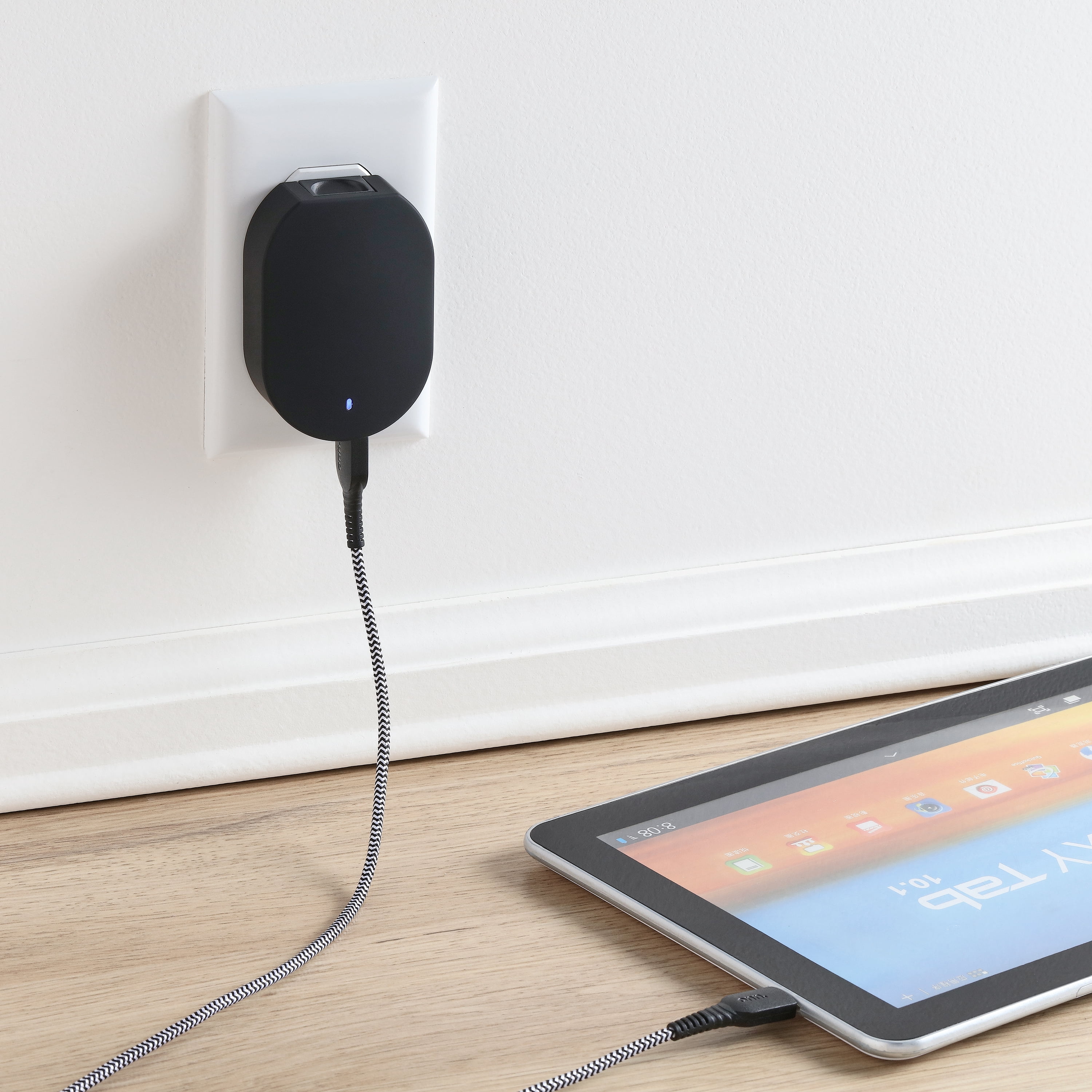 onn. Dual-Port Wall Charging Kit with USB-C to USB Cable