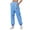 New2-Sky Blue, variant on PNTUTB Women Solid Color Casual Printing Side Pocket Sweatpants with Loose Ankle Cinched Comfortable Sports Pants