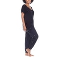 thumbnail image 2 of Honeydew Women's 2-piece Pajama Cotton Blend Embroidered Top and Pants Lounge Set-Black / XL, 2 of 3