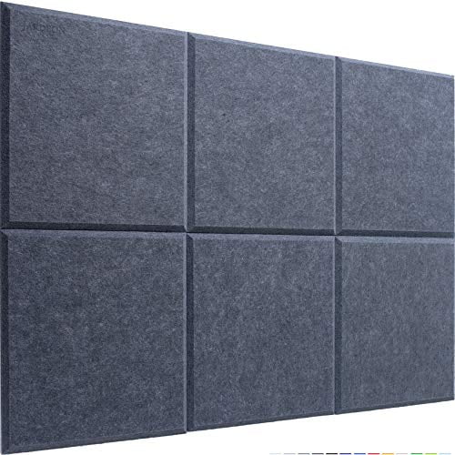 Beveled Edge 16 X 16 X 04 6 Pack JARDEON Sound Proof padding Large Acoustic Panels White Sound Absorber Decoration Wall Panels 