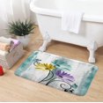 thumbnail image 3 of Rustic Farmhouse Bath Mat, Farm Cyan Daisy Floral Flowers Butterfly Country Wooden Bath Rug for Bathroom, Grey White Bath Mat Soft Non Slip Bath Rugs, 16X24IN, 3 of 6