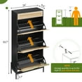 thumbnail image 2 of TROPOW Armoire à Chaussures, avec 3 Portes Rabattables et 1 Tiroir, Armoire à Chaussures d'Entrée avec Étagère Réglable, Armoire à Chaussures Autoportante pour Entrée, Couloir, Noir, 2 of 6