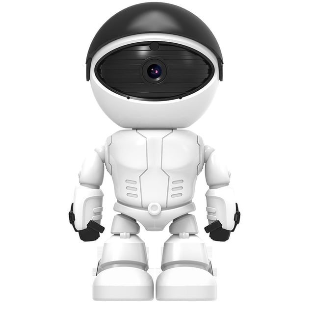 Cámara para mascotas de bebé, cámara de seguridad inalámbrica WiFi HD con forma de robot, cámara IP inteligente adaptada para la perfección