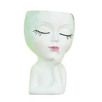 Cute Flower Pot/Face Flower Pot, For Indoor Plants White