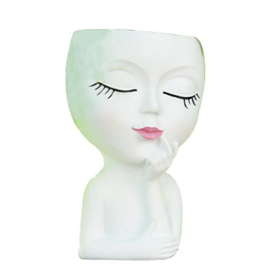 Cute Flower Pot/Face Flower Pot, For Indoor Plants White
