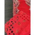 thumbnail image 6 of Fennco Styles Christmas Embroidered Sequin Holly Bow and Candy Cane Cutwork Border Table Runner 16" W x 88" L - Red Table Cover for Home, Holiday Décor, Dining Room, Banquet and Special Occasion, 6 of 6