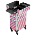 thumbnail image 4 of Yaheetech 3-in-1 Rolling Makeup Train Case with Large Storage & 360° Wheels, Pink, 4 of 9
