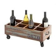 The Joyful Wood Metal Wine Trolley