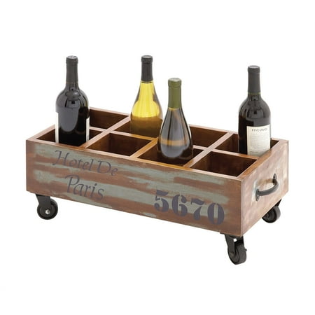The Joyful Wood Metal Wine Trolley