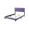 thumbnail image 5 of Noble House Queen Upholstered Bed with Velvet and Tufted Headboard, Purple, 5 of 5