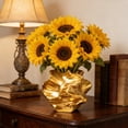 thumbnail image 4 of Resin Flower Vase Boho Style Modern Decor Centerpiece for Living Room Dining Room Office Elegant Sculpture Gold, 4 of 6