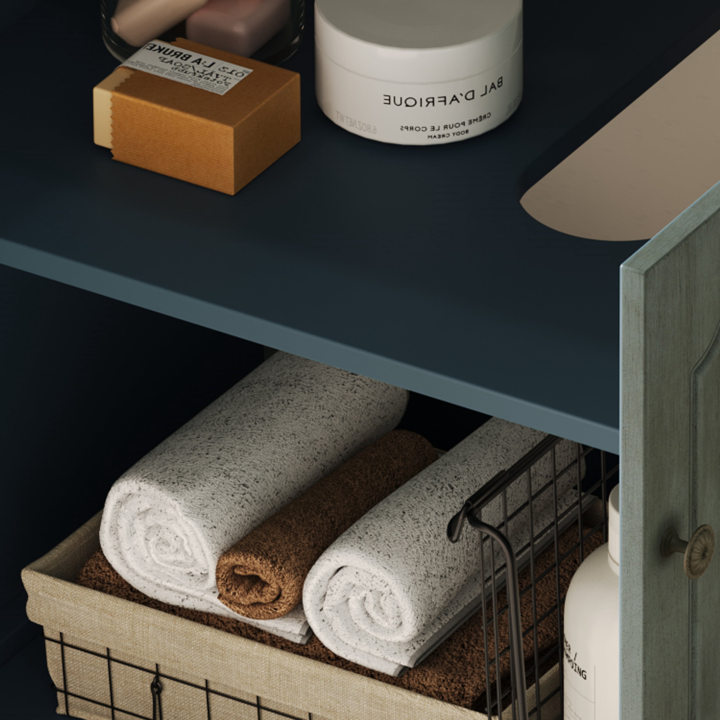 Euroco 30" Vintage Bathroom Vanity in Antique Blue is the perfect blend of timeless elegance and modern functionality