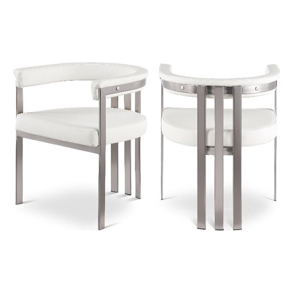 Meridian Furniture Marcello Cream Vegan Leather Dining Chair (Set of 2)