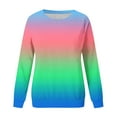 thumbnail image 4 of pbnbp Fall Sweater for Women 2023 Trendy Ombre Tie Dye Long Sleeve Pullover Casual Loose Fit Color Thin Crewneck Sweatshirts, 4 of 5