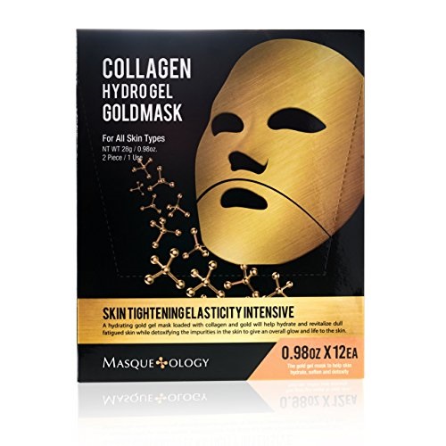 masqueology collagen hydro gel gold mask, 12 ct.