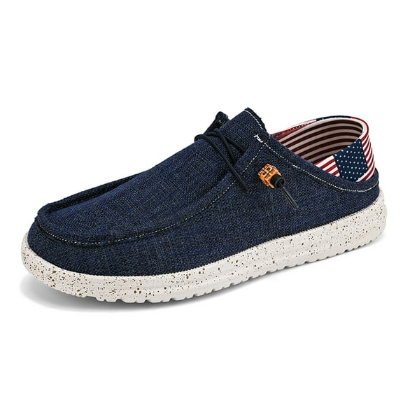 Big Size Men's Casual Low Top Canvas Shoes Male Loafers Sneakers Slip On Breathable Flats Boat Shoes Driving Shoes Moccasins Casual Walking Shoes